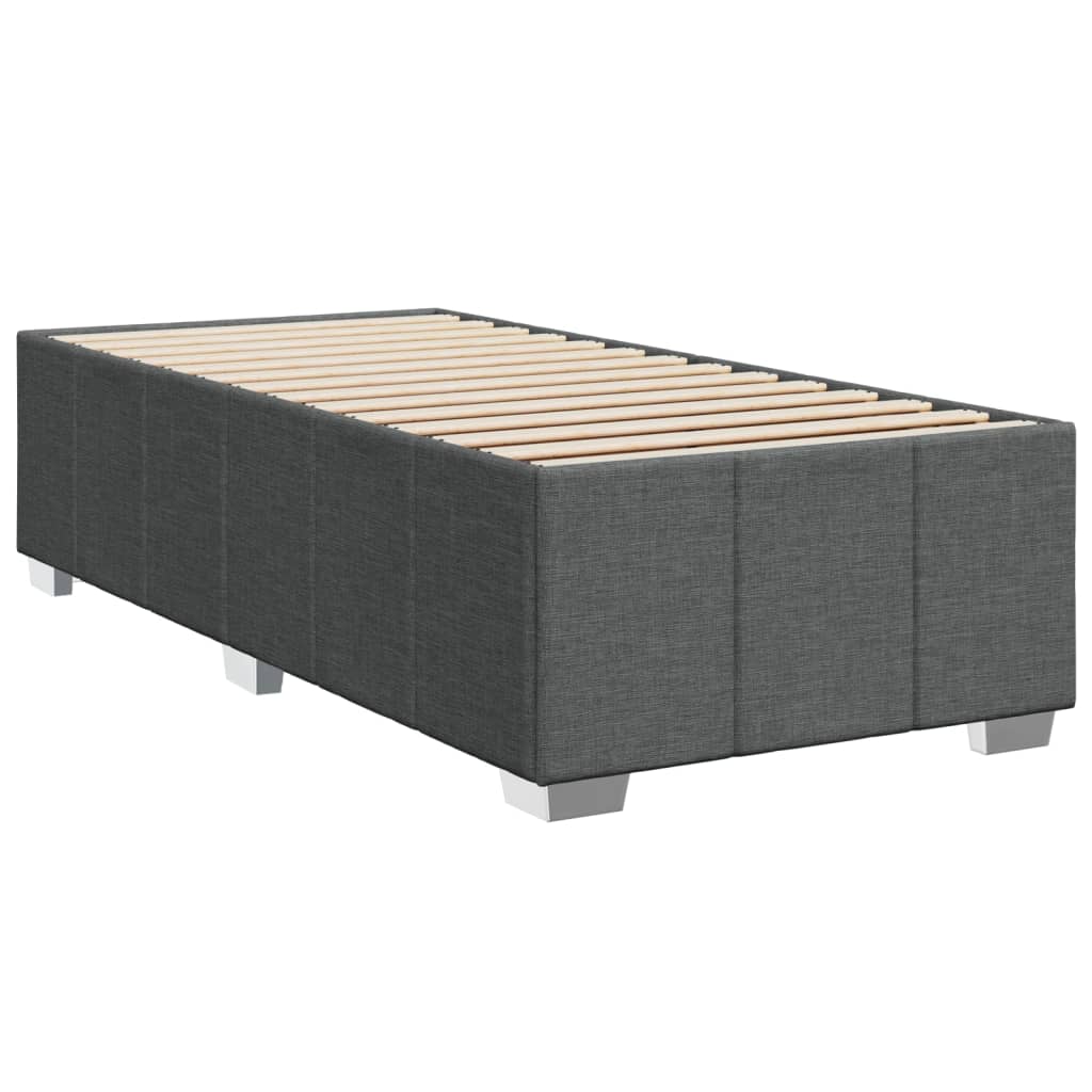 Pat box spring cu saltea, gri închis, 90x190 cm, textil GartenMobel Dekor