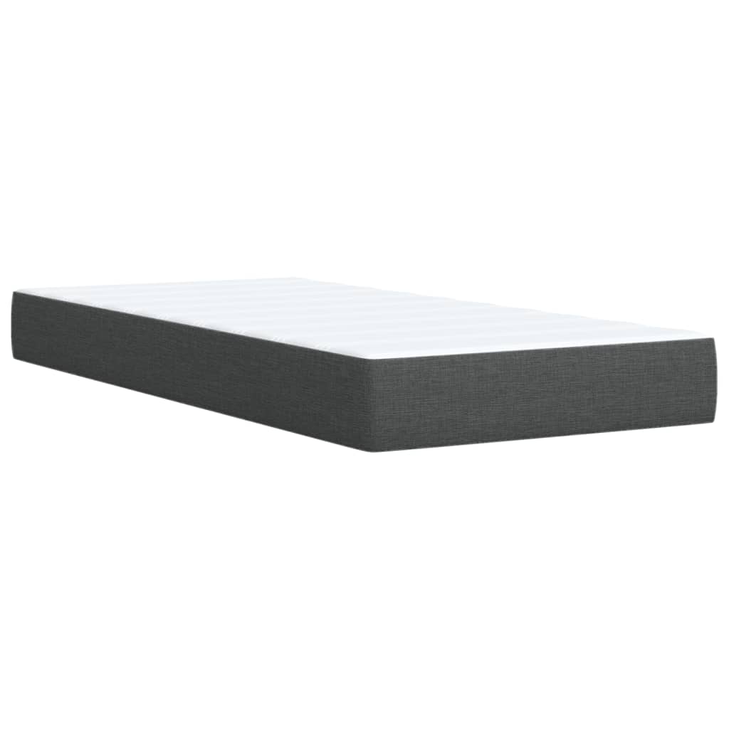 Pat box spring cu saltea, gri închis, 90x190 cm, textil GartenMobel Dekor