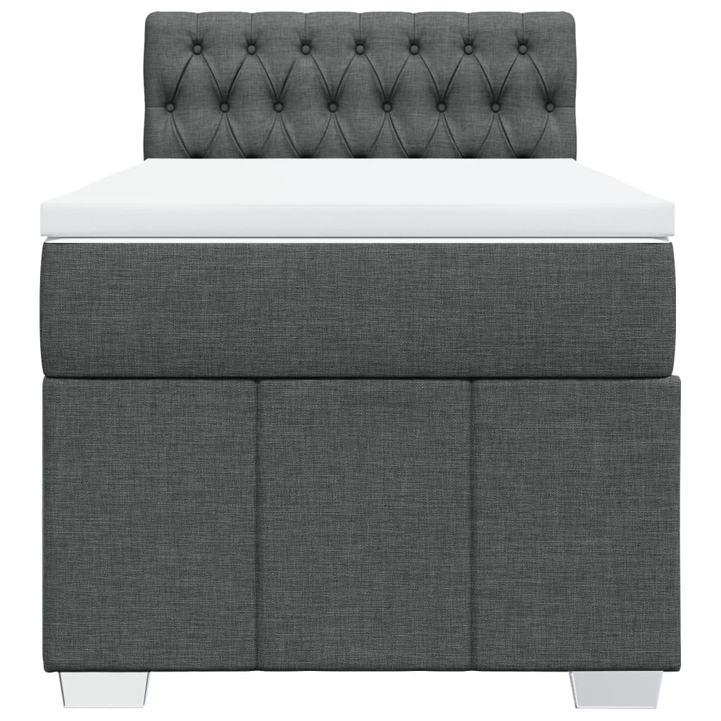 Pat box spring cu saltea, gri închis, 90x190 cm, textil GartenMobel Dekor