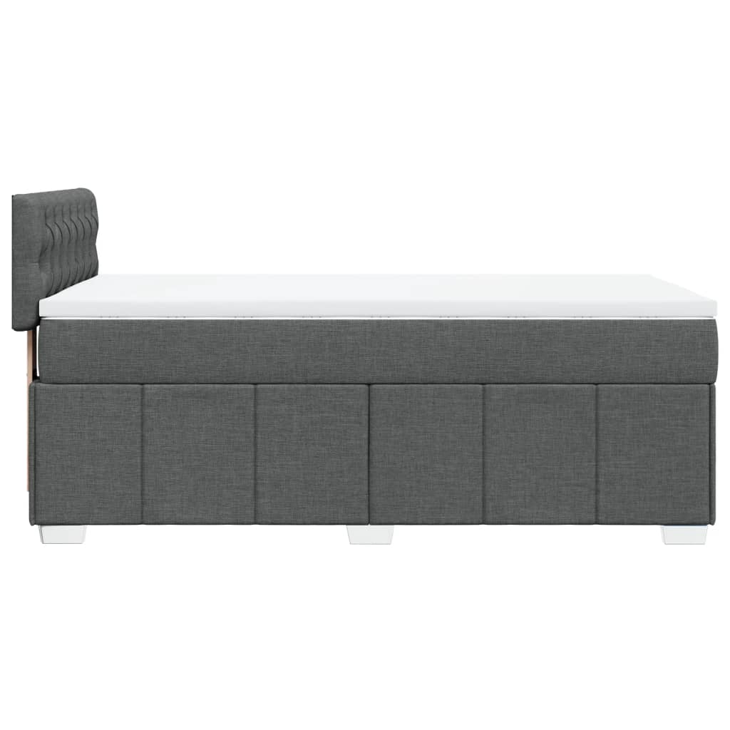 Pat box spring cu saltea, gri închis, 90x190 cm, textil GartenMobel Dekor