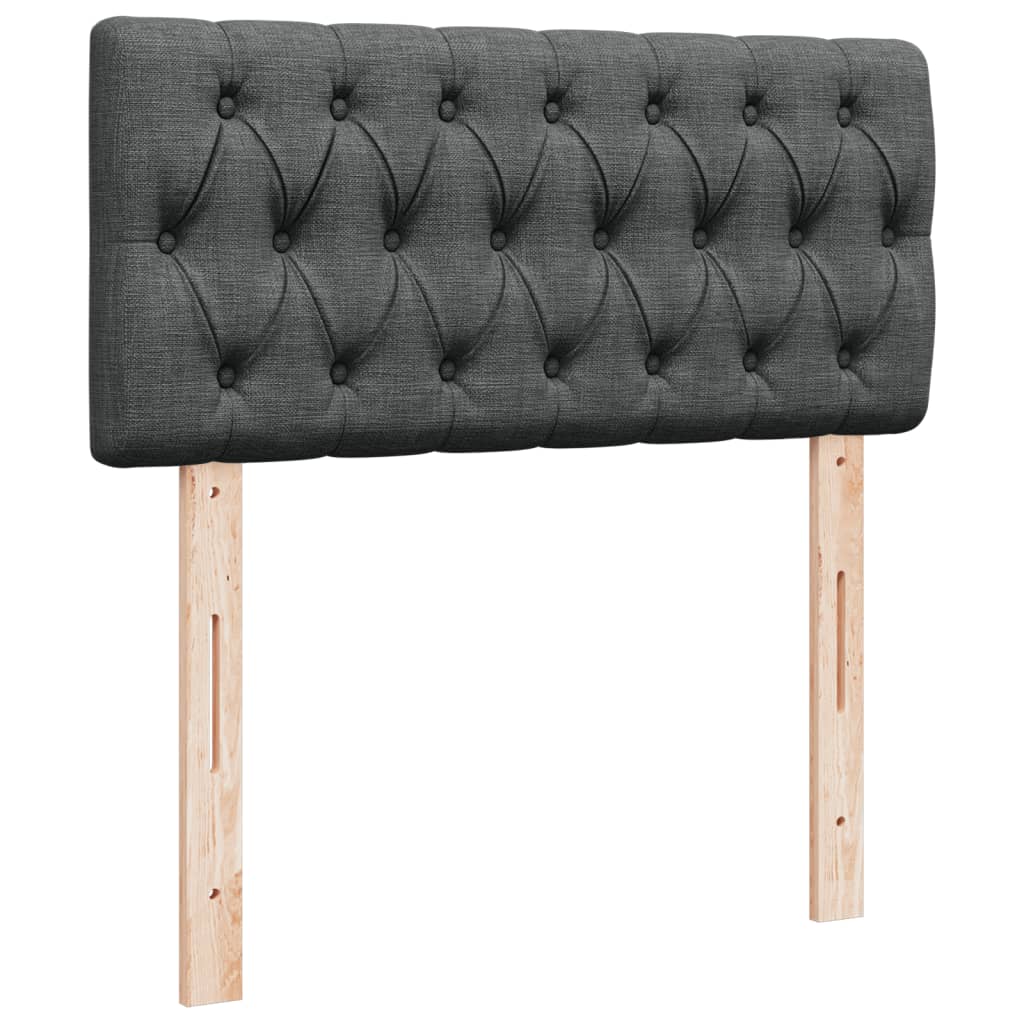 Pat box spring cu saltea, gri închis, 90x190 cm, textil GartenMobel Dekor