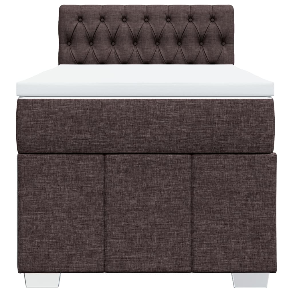 Pat box spring cu saltea, maro închis, 90x190 cm, textil GartenMobel Dekor