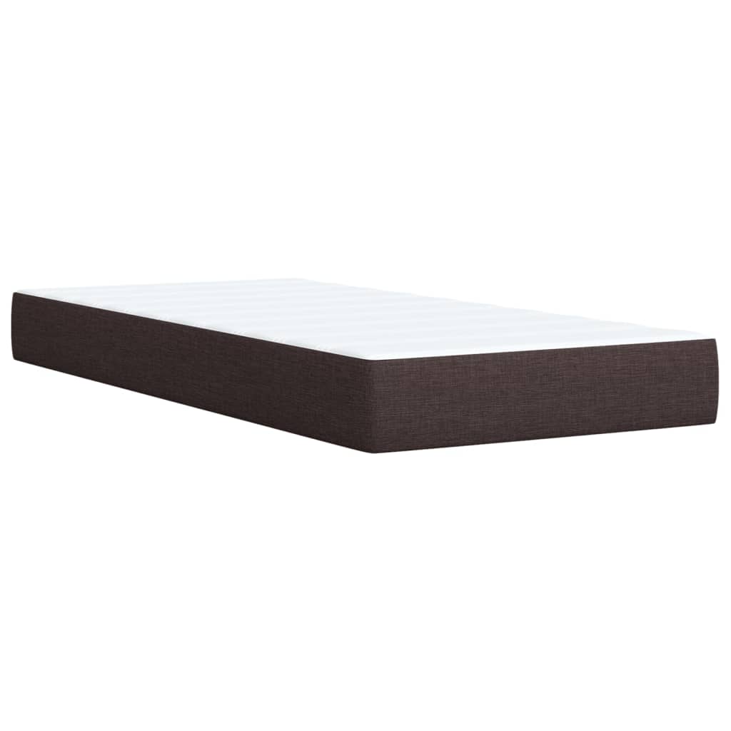 Pat box spring cu saltea, maro închis, 90x190 cm, textil GartenMobel Dekor