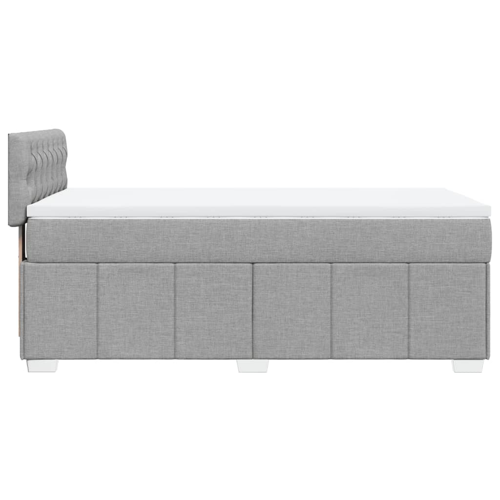 Pat continental cu saltea, gri deschis, 80x200 cm, textil GartenMobel Dekor
