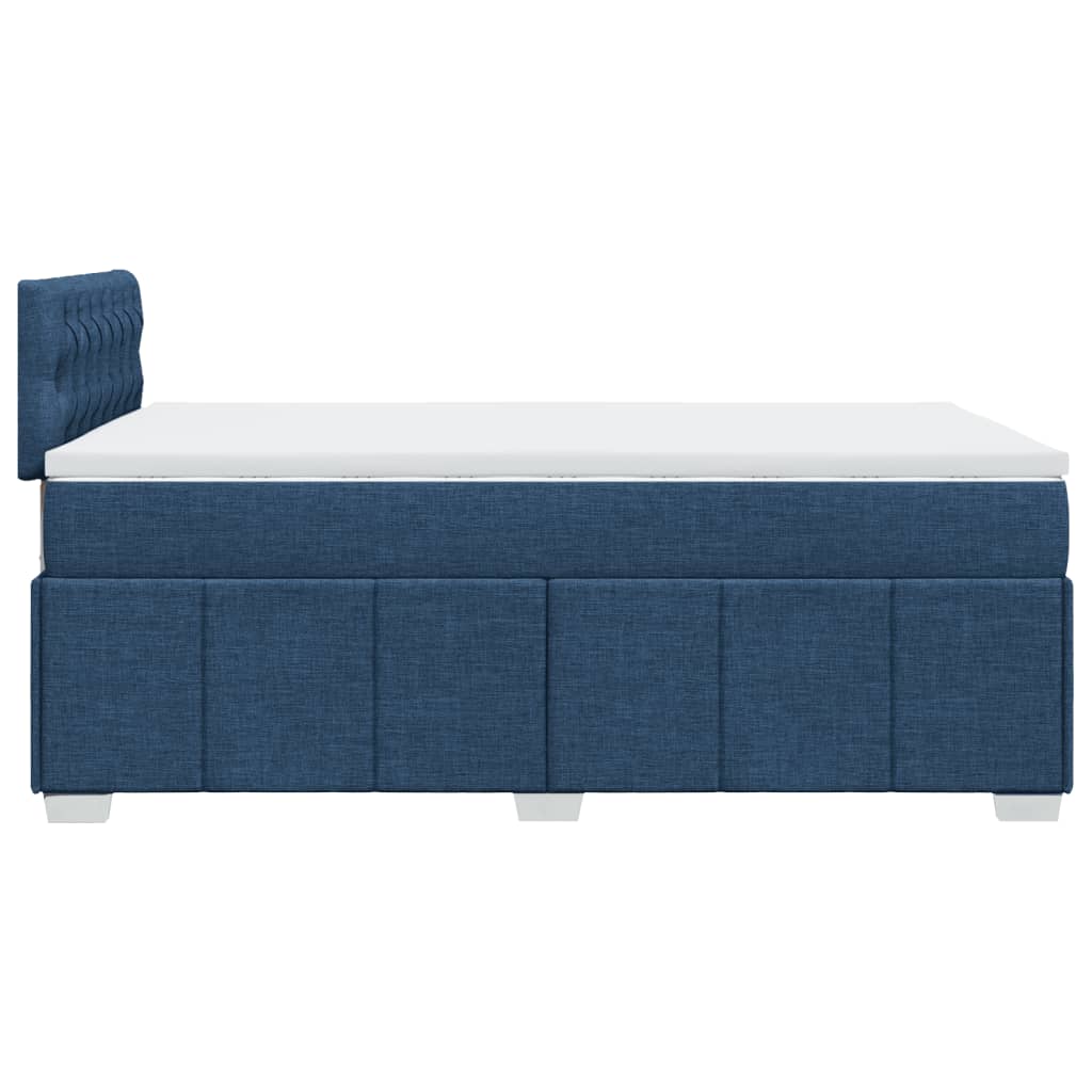 Pat box spring cu saltea, albastru, 120x190 cm, material textil GartenMobel Dekor