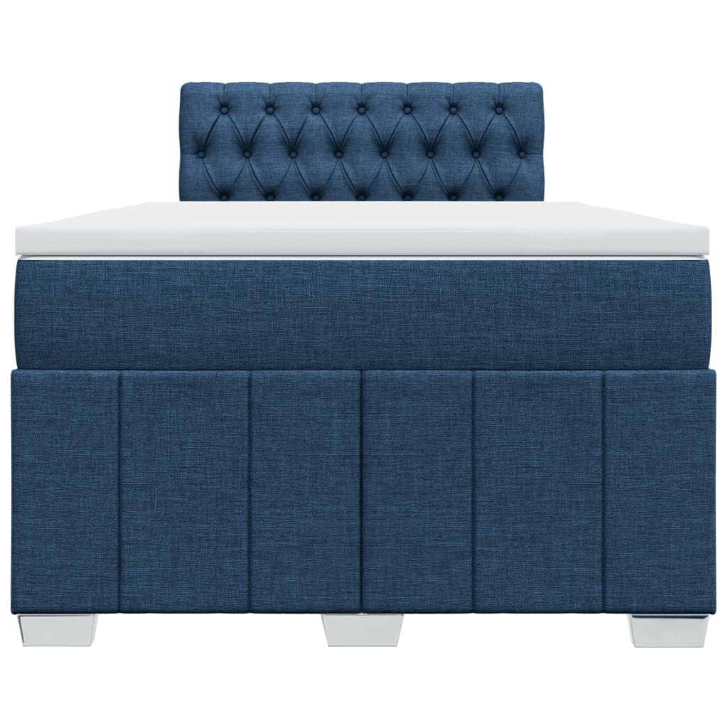 Pat box spring cu saltea, albastru, 120x190 cm, material textil GartenMobel Dekor