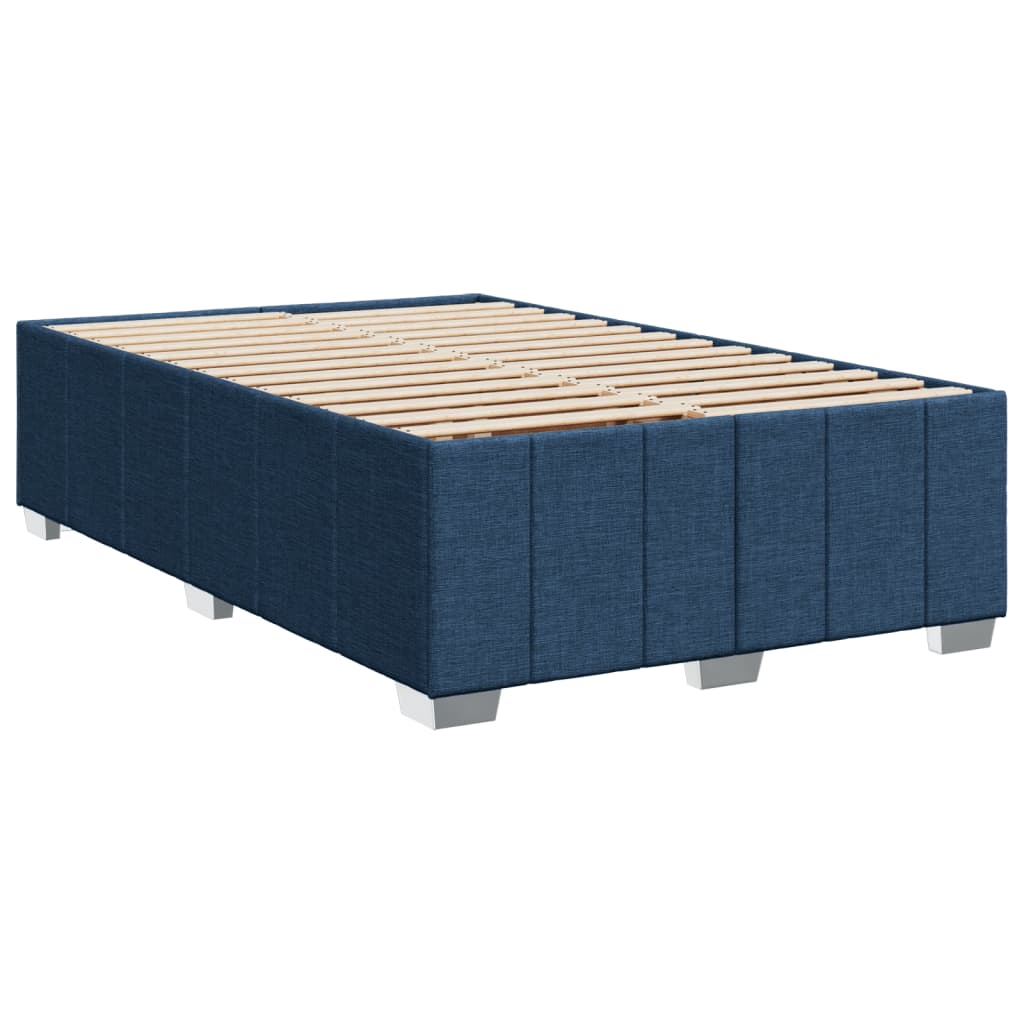Pat box spring cu saltea, albastru, 120x190 cm, material textil GartenMobel Dekor