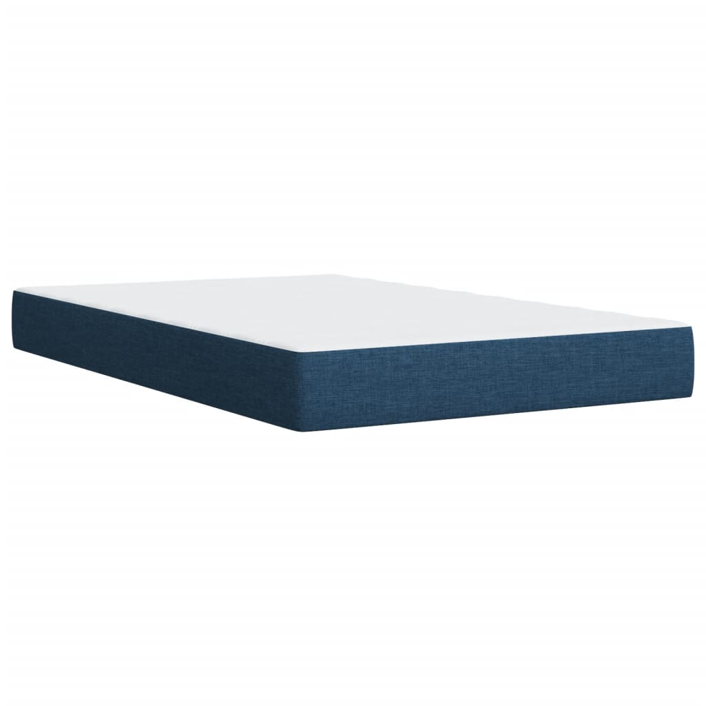 Pat box spring cu saltea, albastru, 120x190 cm, material textil GartenMobel Dekor