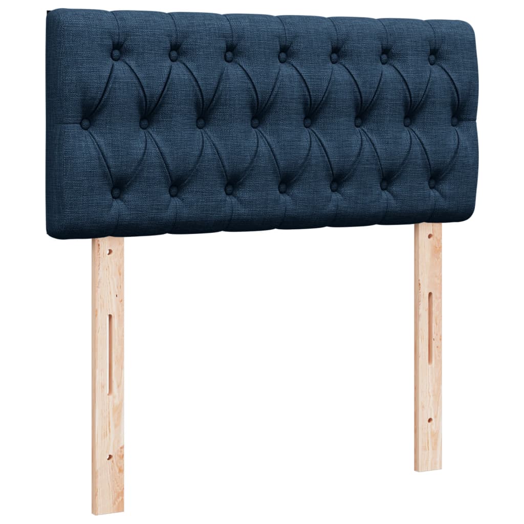 Pat box spring cu saltea, albastru, 90x200 cm, textil GartenMobel Dekor