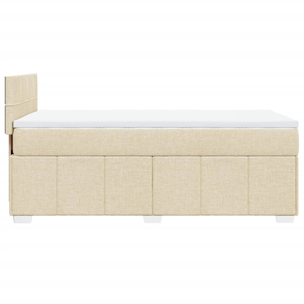 Pat box spring cu saltea, crem, 80x200 cm, textil GartenMobel Dekor