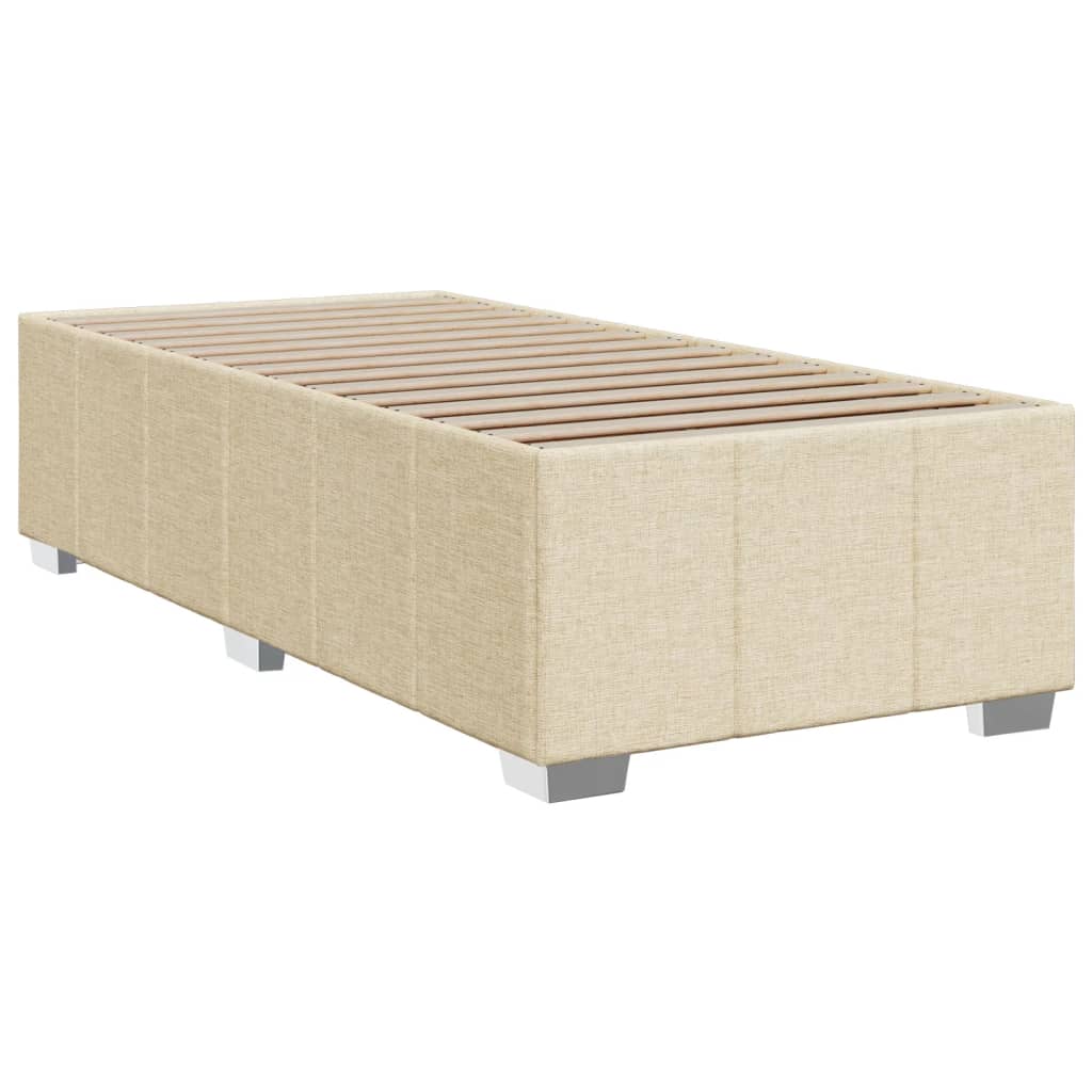 Pat box spring cu saltea, crem, 90x200 cm, textil GartenMobel Dekor