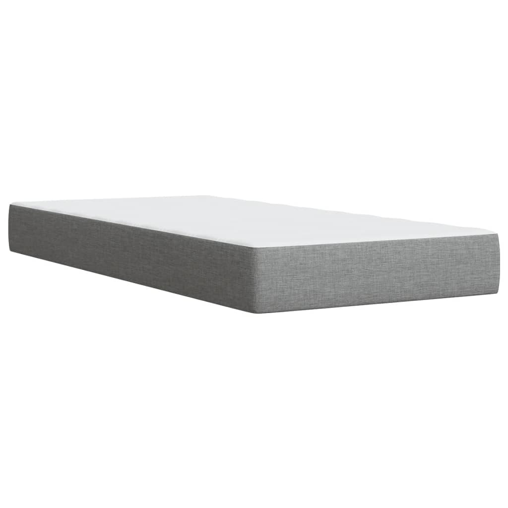 Pat box spring cu saltea, gri deschis, 100x200 cm, textil GartenMobel Dekor