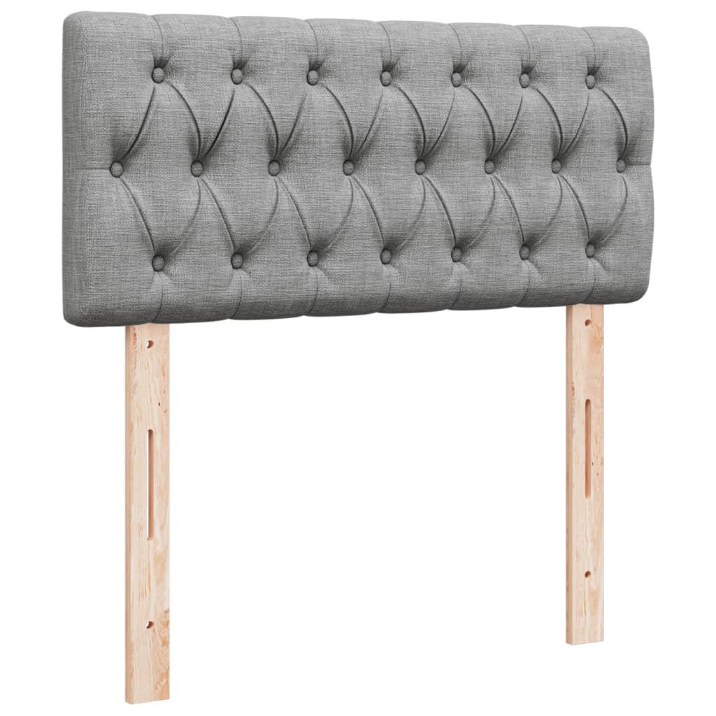 Pat box spring cu saltea, gri deschis, 90x200 cm, textil GartenMobel Dekor