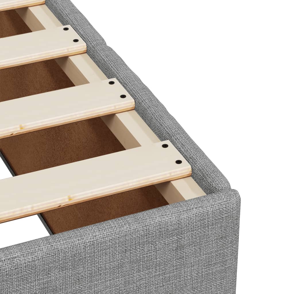 Pat box spring cu saltea, gri deschis, 90x200 cm, textil GartenMobel Dekor