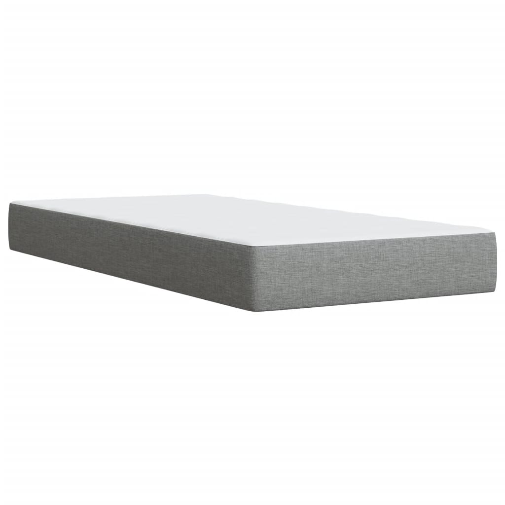 Pat box spring cu saltea, gri deschis, 90x200 cm, textil GartenMobel Dekor