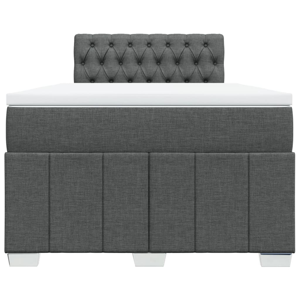 Pat box spring cu saltea, gri închis, 120x190 cm, textil GartenMobel Dekor