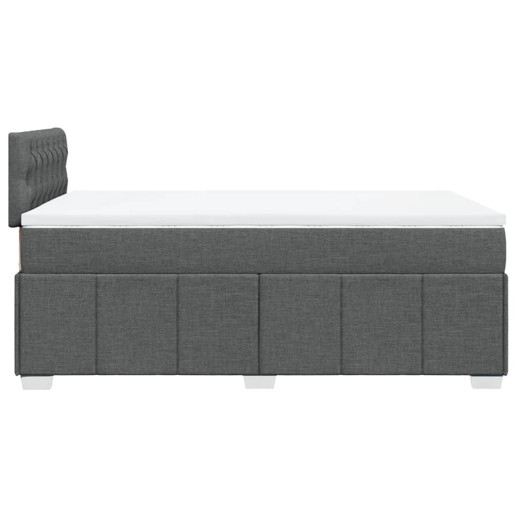 Pat box spring cu saltea, gri închis, 120x190 cm, textil GartenMobel Dekor