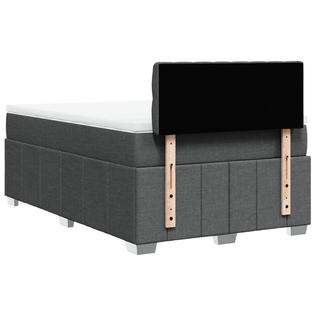 Pat box spring cu saltea, gri închis, 120x190 cm, textil GartenMobel Dekor
