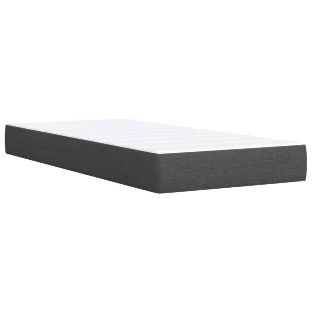 Pat box spring cu saltea, gri închis, 90x200 cm, textil GartenMobel Dekor