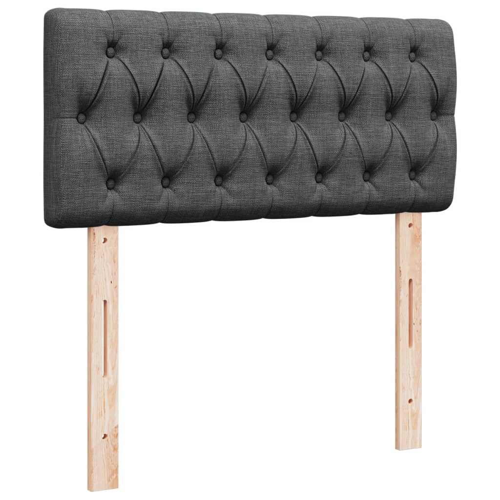 Pat box spring cu saltea, gri închis, 90x200 cm, textil GartenMobel Dekor