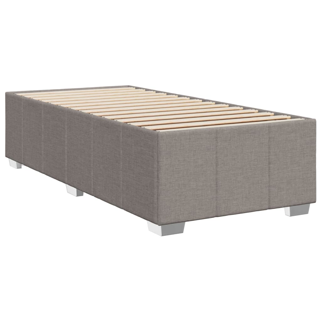 Pat box spring cu saltea, gri taupe, 90x200 cm, textil GartenMobel Dekor