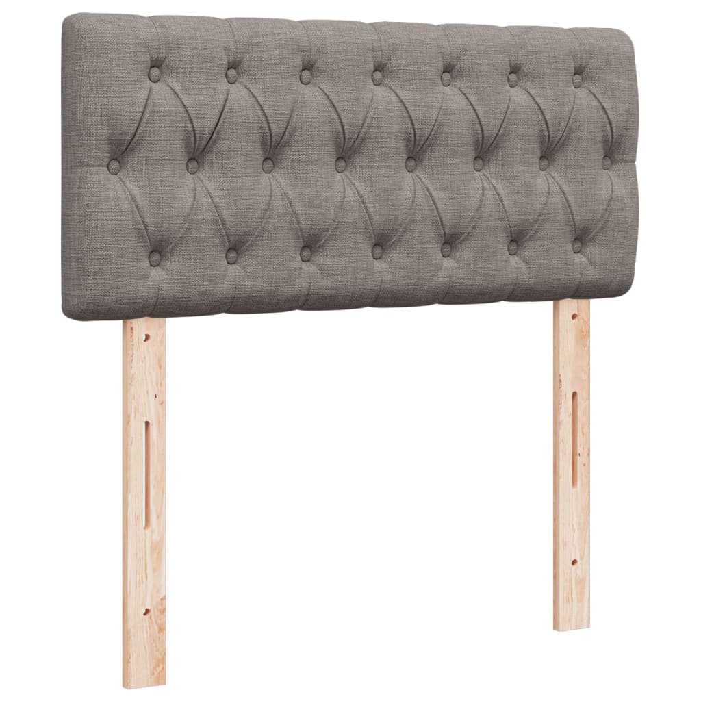 Pat box spring cu saltea, gri taupe, 90x200 cm, textil GartenMobel Dekor