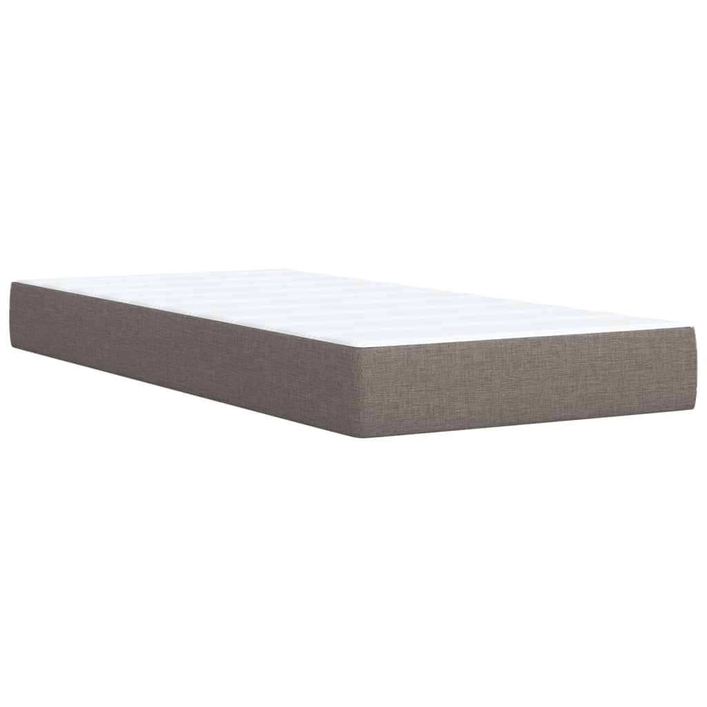 Pat box spring cu saltea, gri taupe, 90x200 cm, textil GartenMobel Dekor