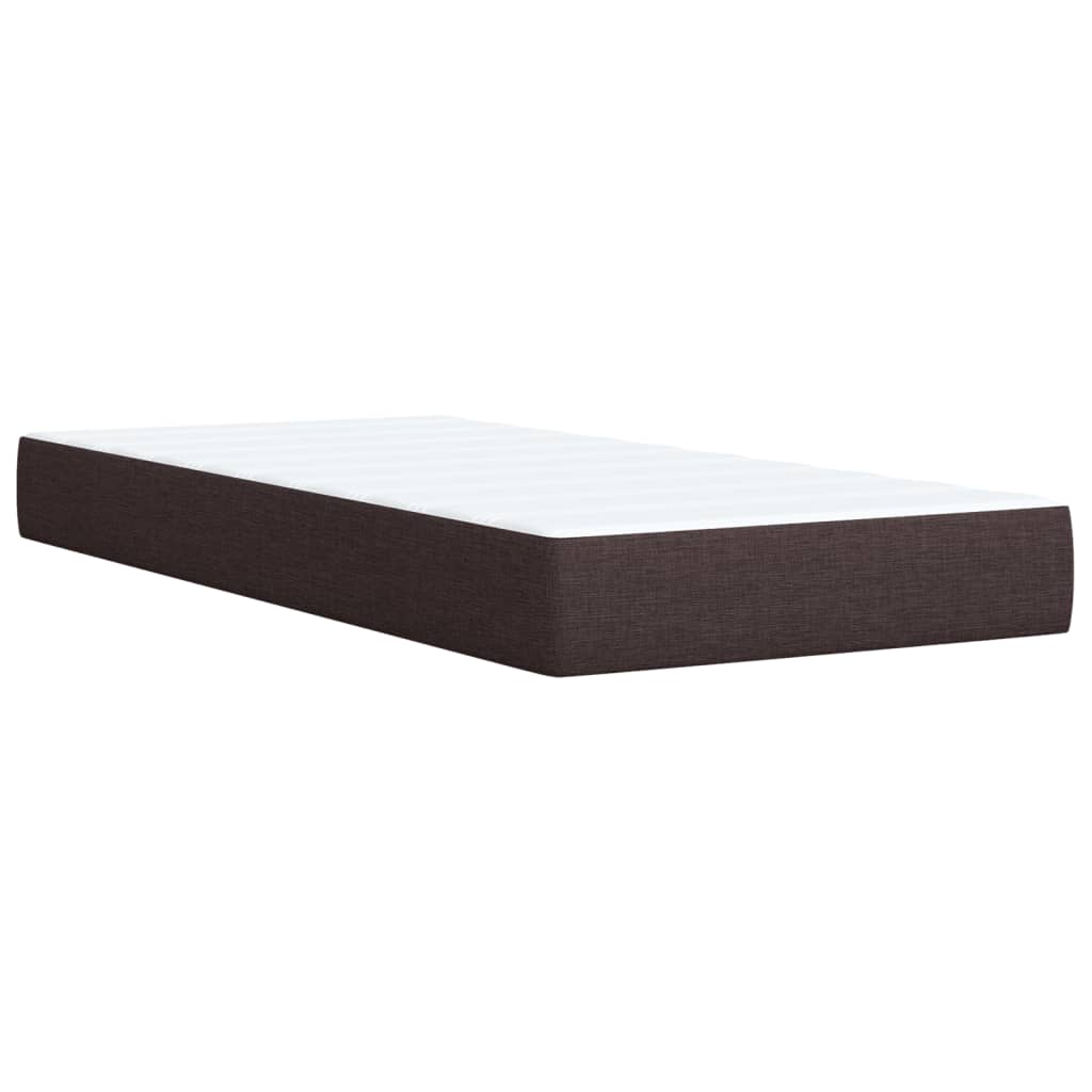Pat box spring cu saltea, maro închis, 100x200 cm, textil GartenMobel Dekor