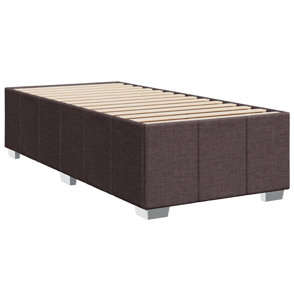 Pat box spring cu saltea, maro închis, 100x200 cm, textil GartenMobel Dekor