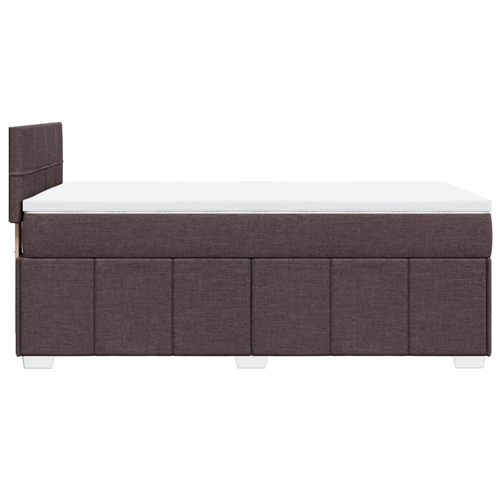 Pat box spring cu saltea, maro închis, 90x190 cm, textil GartenMobel Dekor