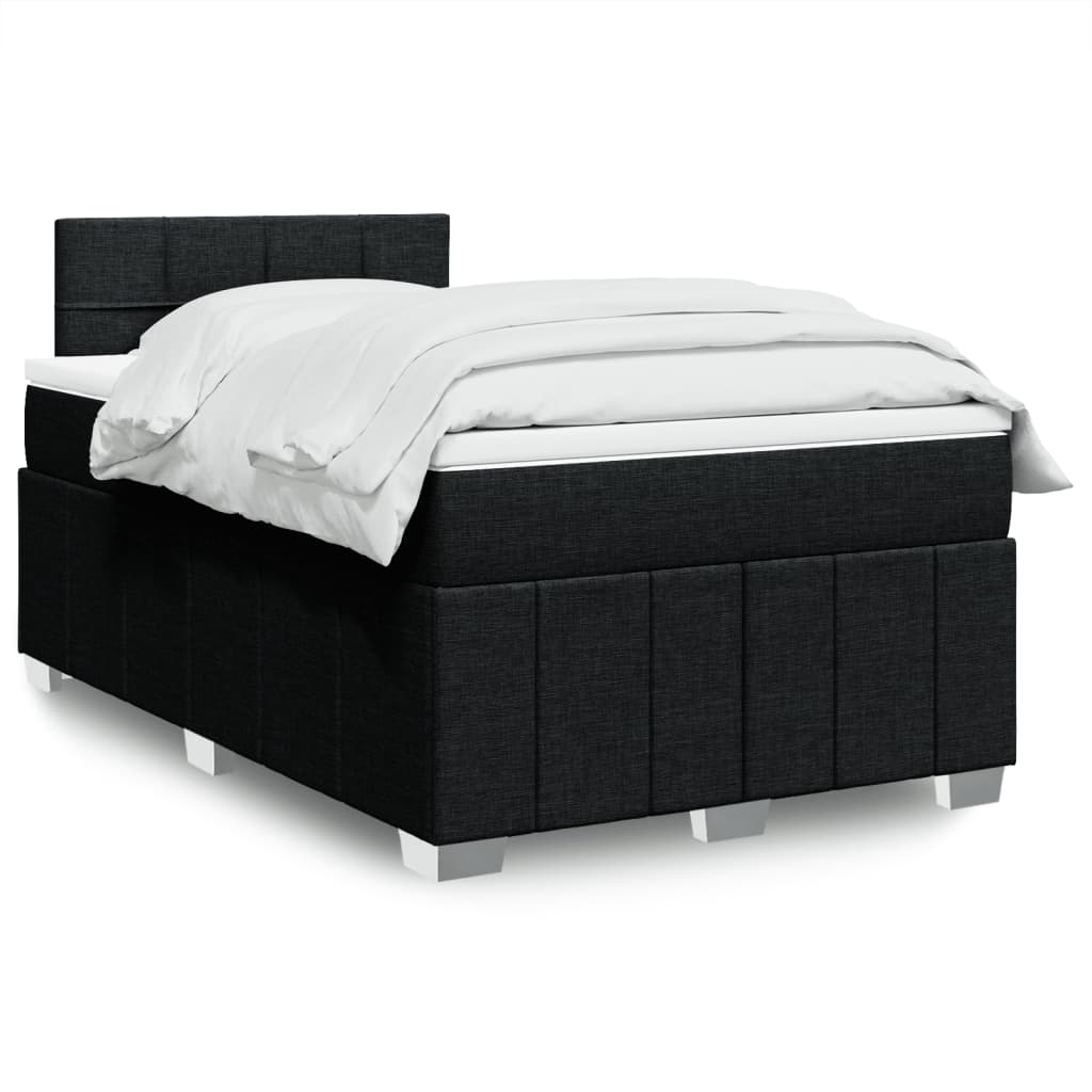 Pat box spring cu saltea, negru, 120x190 cm, catifea GartenMobel Dekor