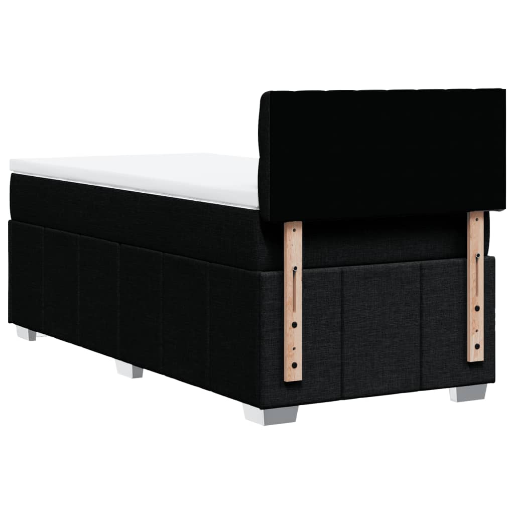 Pat box spring cu saltea, negru, 90x200 cm, textil GartenMobel Dekor