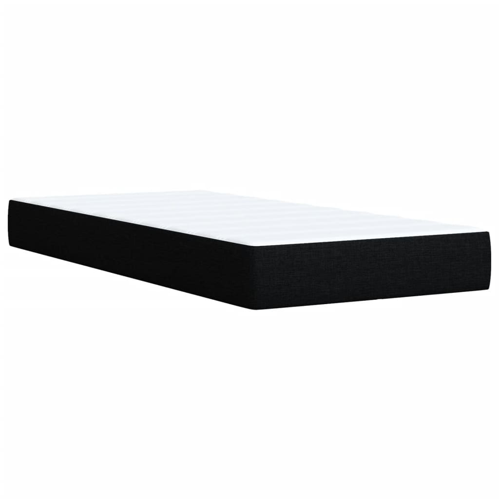 Pat box spring cu saltea, negru, 90x200 cm, textil GartenMobel Dekor