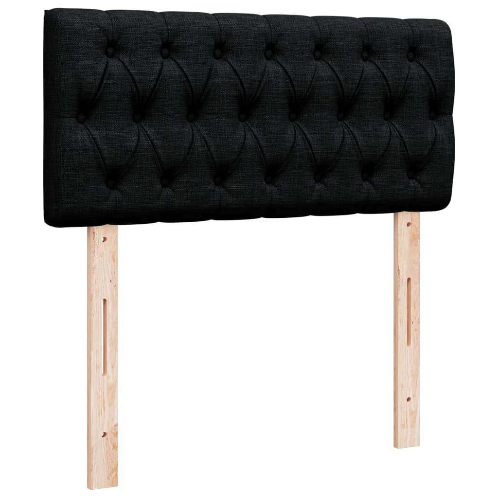 Pat box spring cu saltea, negru, 90x200 cm, textil GartenMobel Dekor