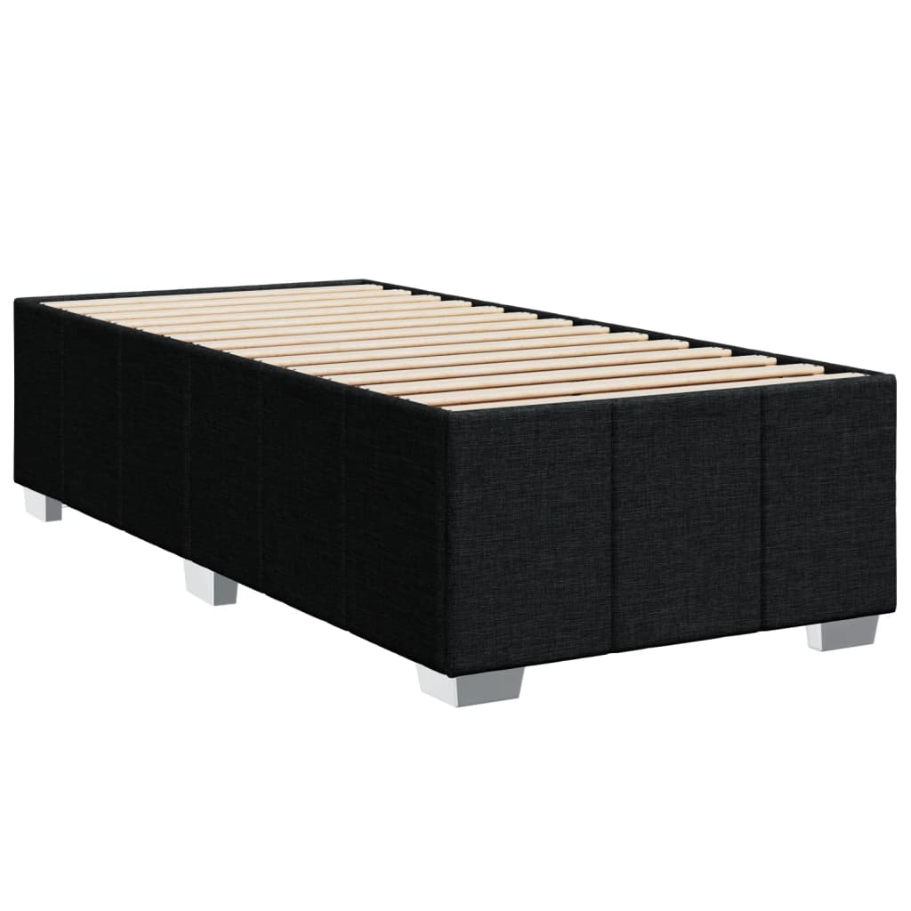 Pat box spring cu saltea, negru, 90x200 cm, textil GartenMobel Dekor
