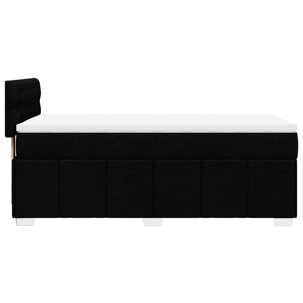 Pat box spring cu saltea, negru, 90x200 cm, textil GartenMobel Dekor