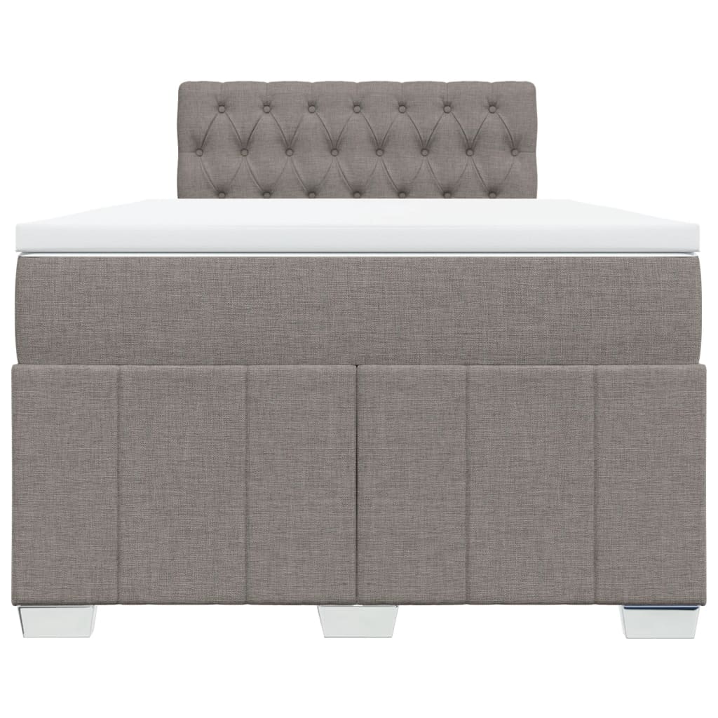 Pat box spring cu saltea, taupe, 120x190 cm material textil GartenMobel Dekor