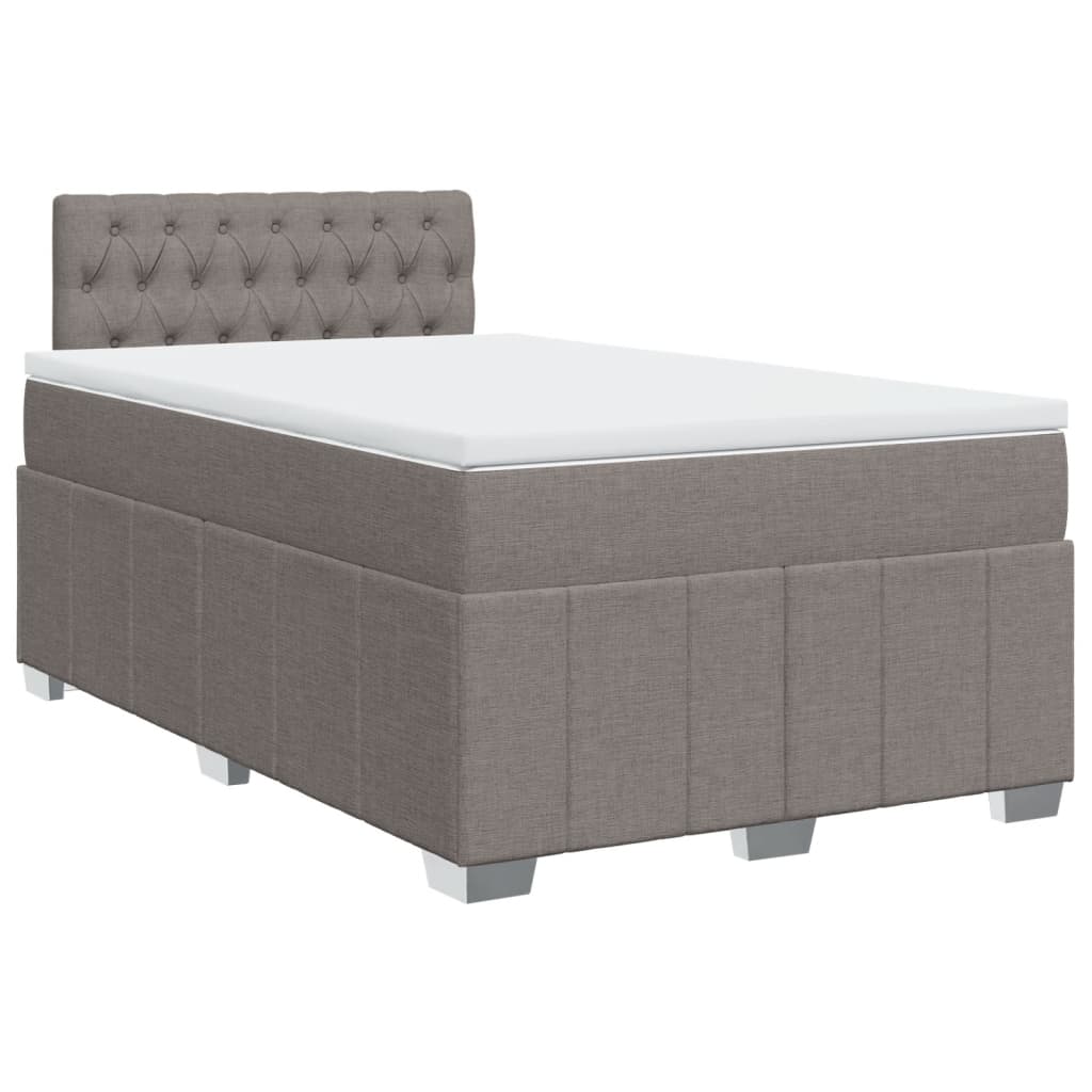 Pat box spring cu saltea, taupe, 120x190 cm material textil GartenMobel Dekor