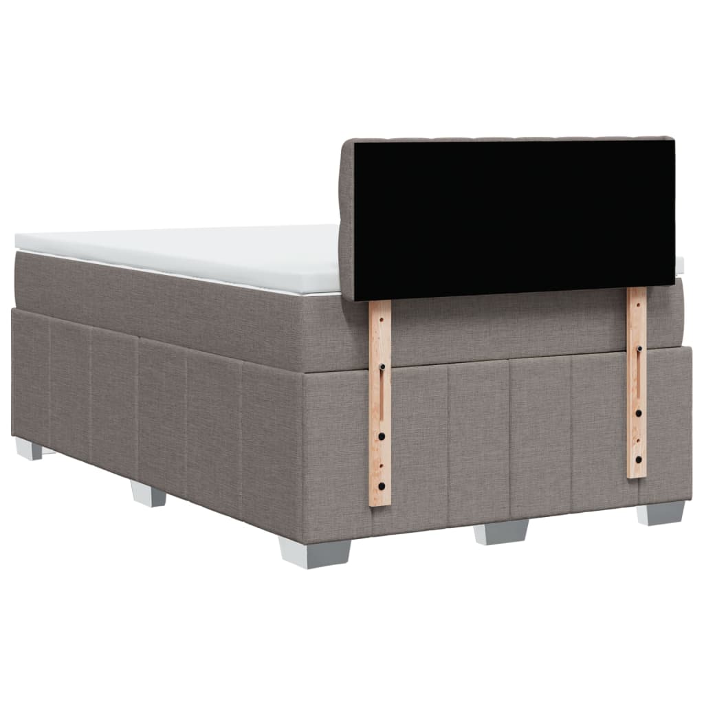 Pat box spring cu saltea, taupe, 120x190 cm material textil GartenMobel Dekor