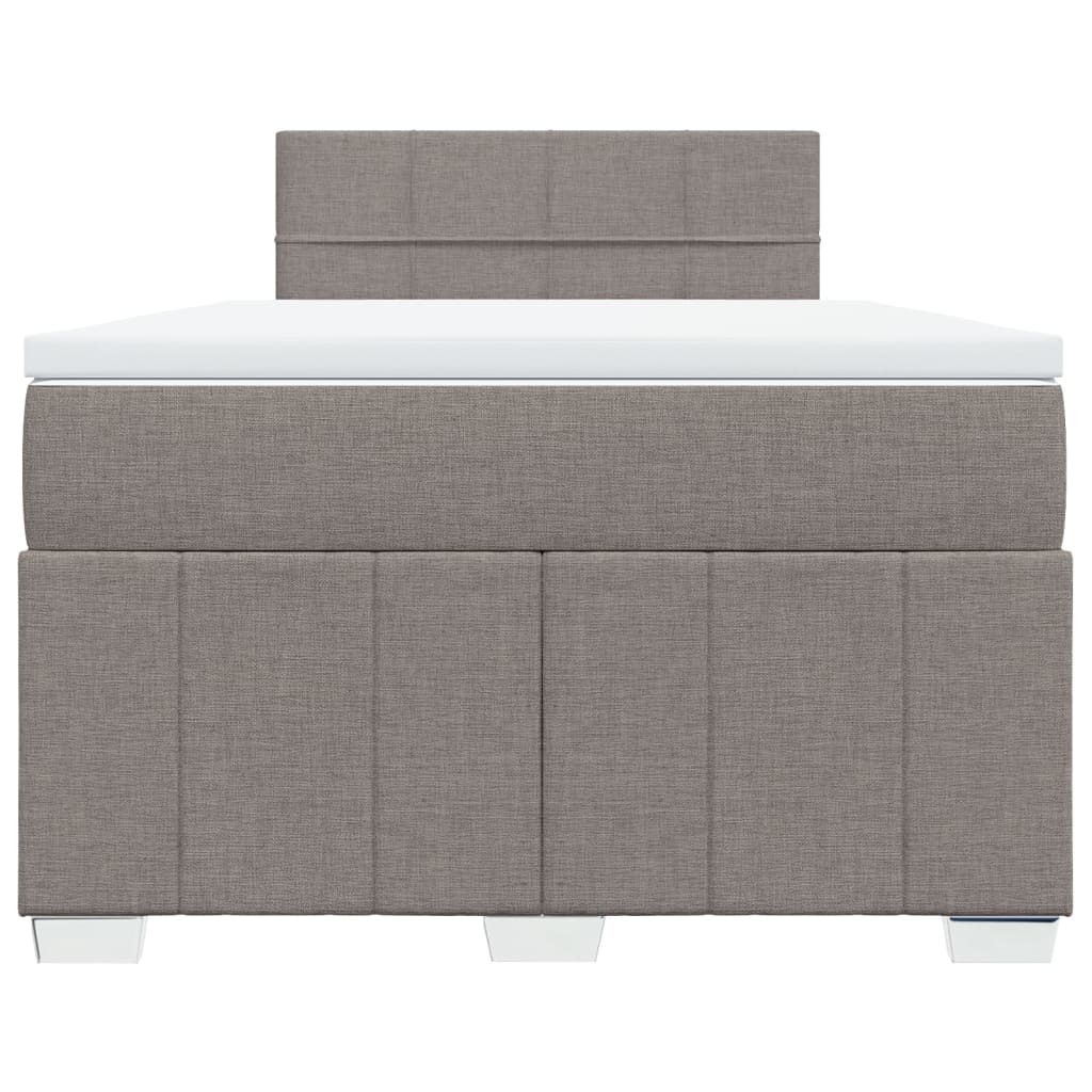 Pat box spring cu saltea, taupe, 120x190 cm material textil GartenMobel Dekor