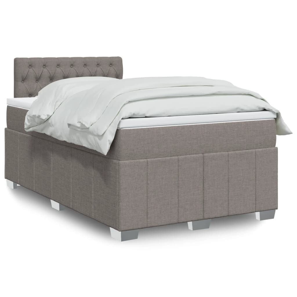 Pat box spring cu saltea, taupe, 120x190 cm material textil GartenMobel Dekor