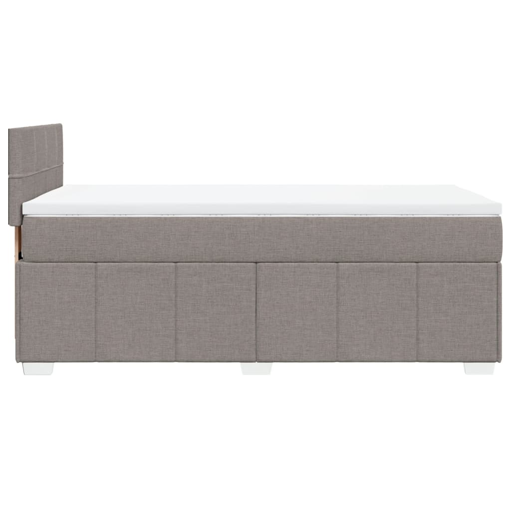 Pat box spring cu saltea, gri taupe, 90x200 cm, textil GartenMobel Dekor