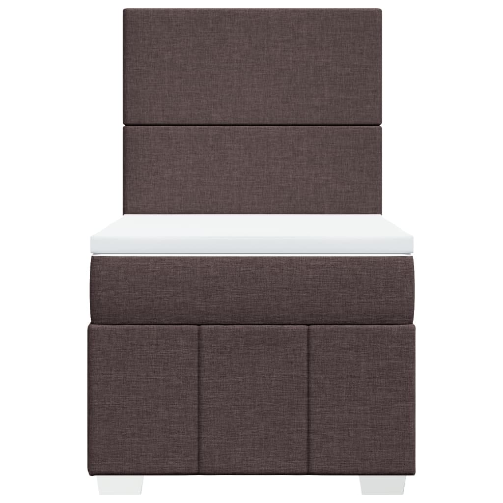 Pat box spring cu saltea, maro închis, 90x190 cm, textil GartenMobel Dekor
