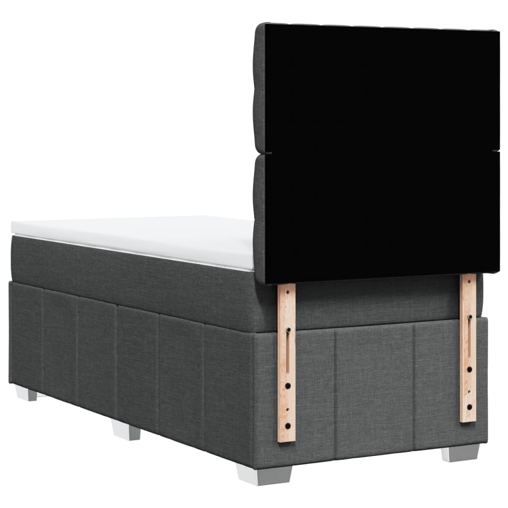 Pat box spring cu saltea, gri închis, 80x200 cm, textil GartenMobel Dekor