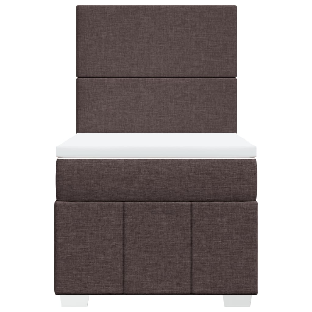 Pat box spring cu saltea, maro închis, 90x190 cm, textil GartenMobel Dekor