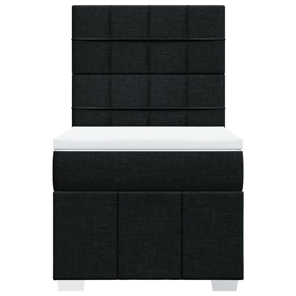 Pat box spring cu saltea, negru, 80x200 cm, textil GartenMobel Dekor