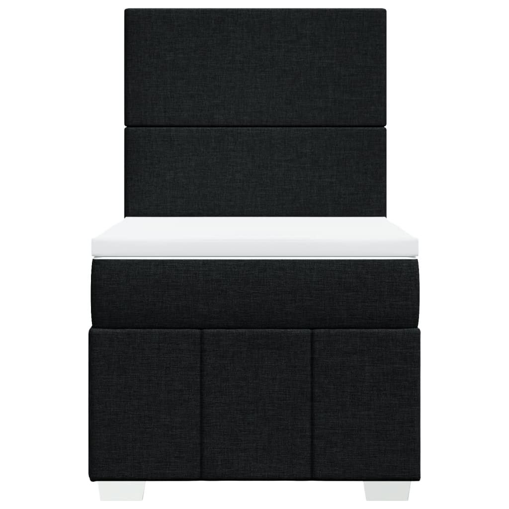 Pat box spring cu saltea, negru, 80x200 cm, textil GartenMobel Dekor