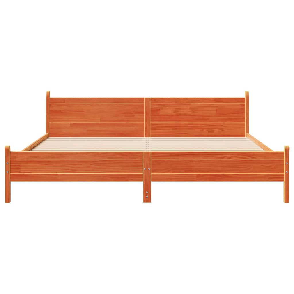 Cadru de pat fără saltea, maro ceruit 200x200 cm lemn masiv pin GartenMobel Dekor