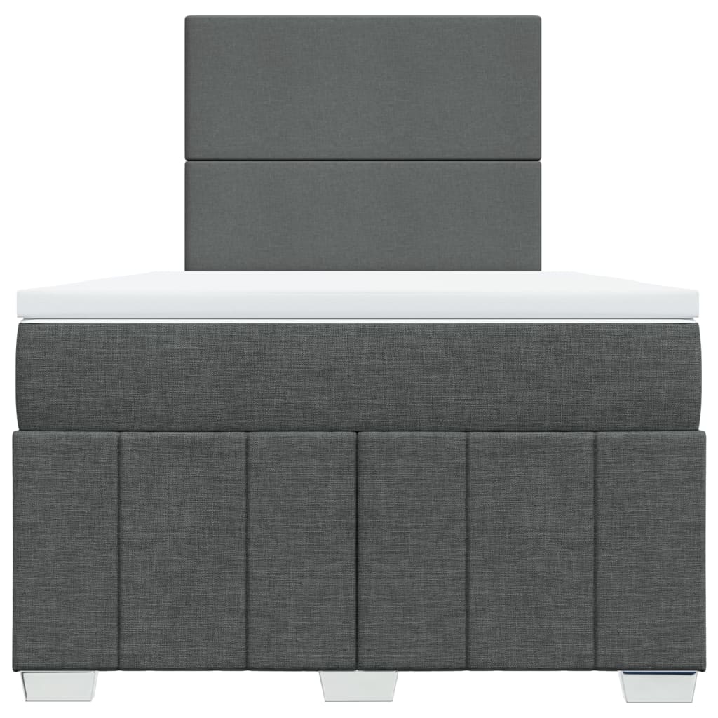 Pat box spring cu saltea, gri închis, 120x190 cm, textil GartenMobel Dekor