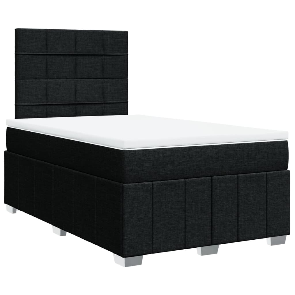 Pat box spring cu saltea, negru, 120x190 cm, catifea GartenMobel Dekor